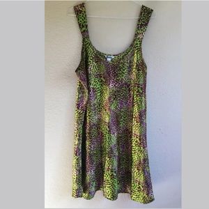 Winlar Satin Animal Print Plus 2X Short Nightgown